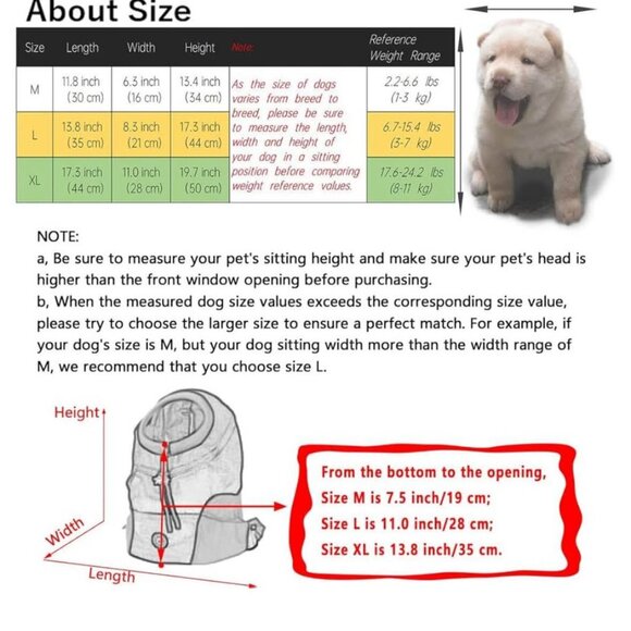 Pet Carrier Backpack for Small Dog cat L - Picture 3 of 4